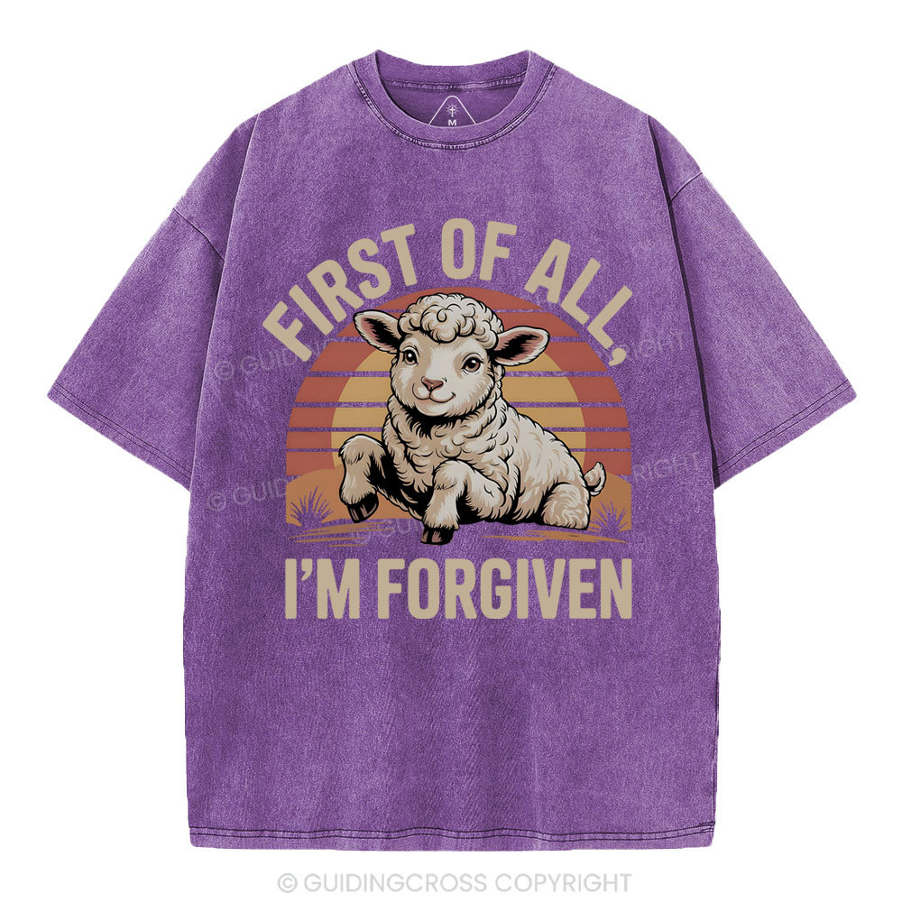 First Of All I'm Forgiven Christian Washed T-Shirt