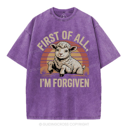 First Of All I'm Forgiven Christian Washed T-Shirt