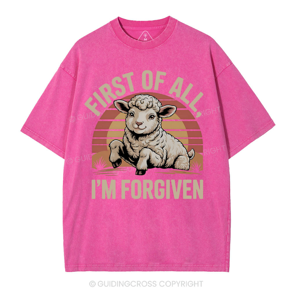 First Of All I'm Forgiven Christian Washed T-Shirt