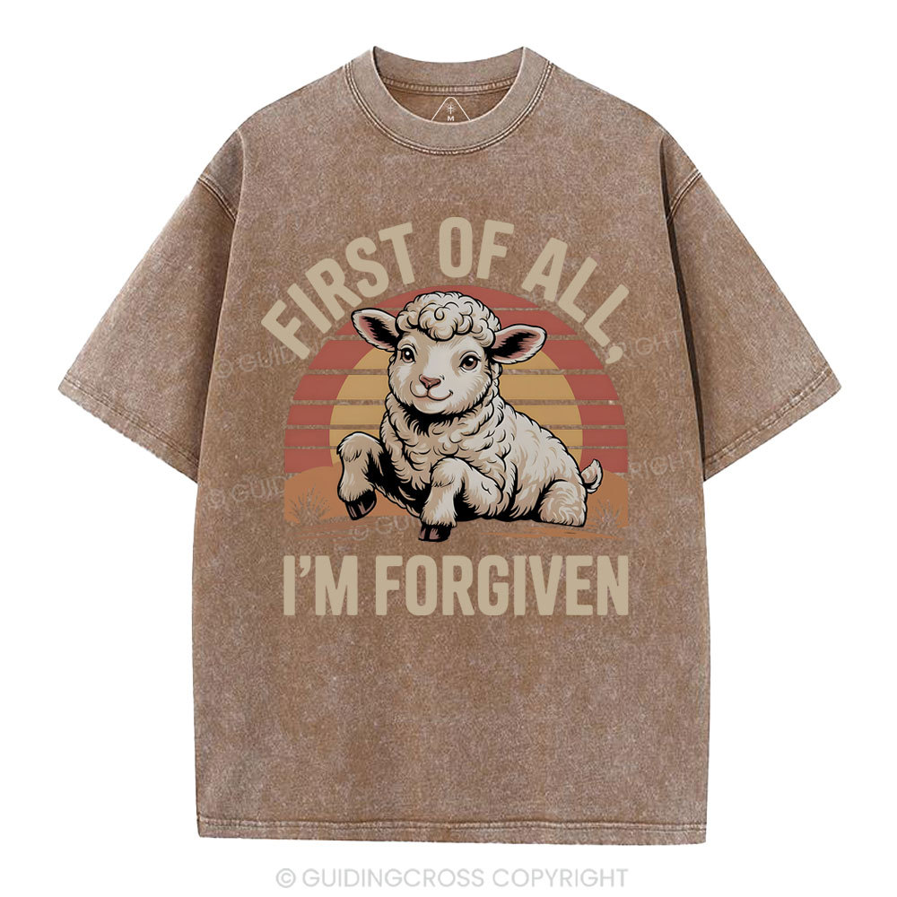 First Of All I'm Forgiven Christian Washed T-Shirt