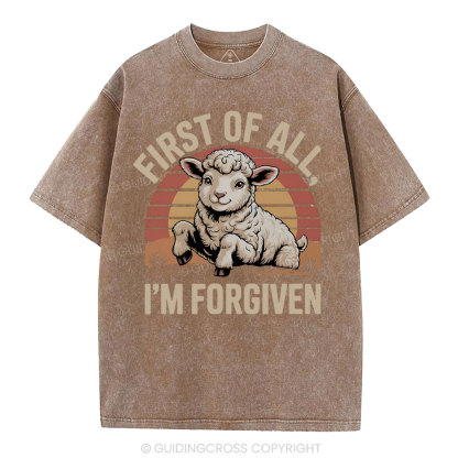 First Of All I'm Forgiven Christian Washed T-Shirt