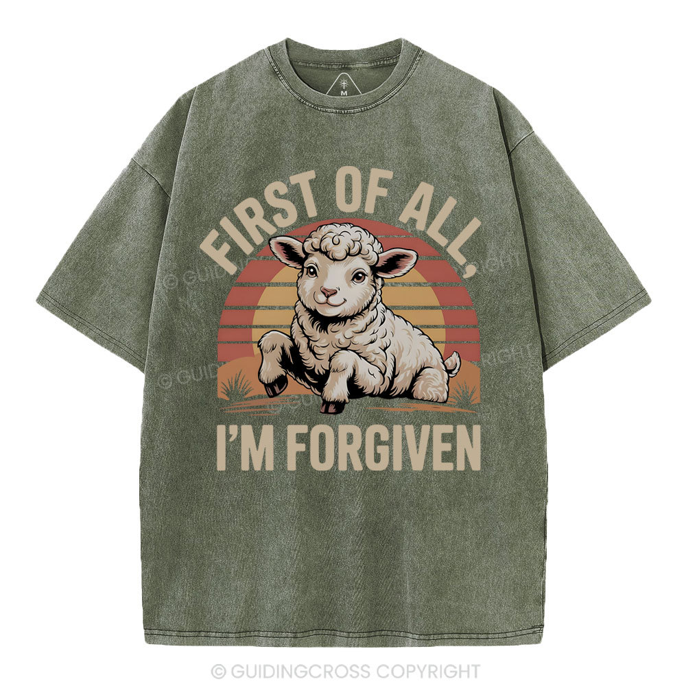 First Of All I'm Forgiven Christian Washed T-Shirt