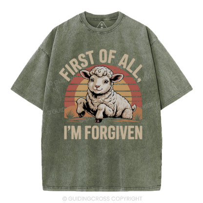 First Of All I'm Forgiven Christian Washed T-Shirt