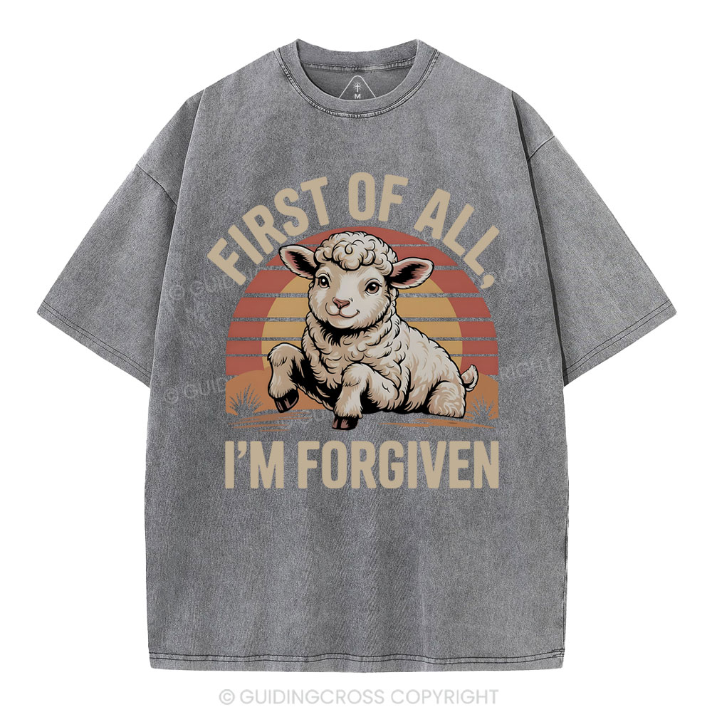 First Of All I'm Forgiven Christian Washed T-Shirt