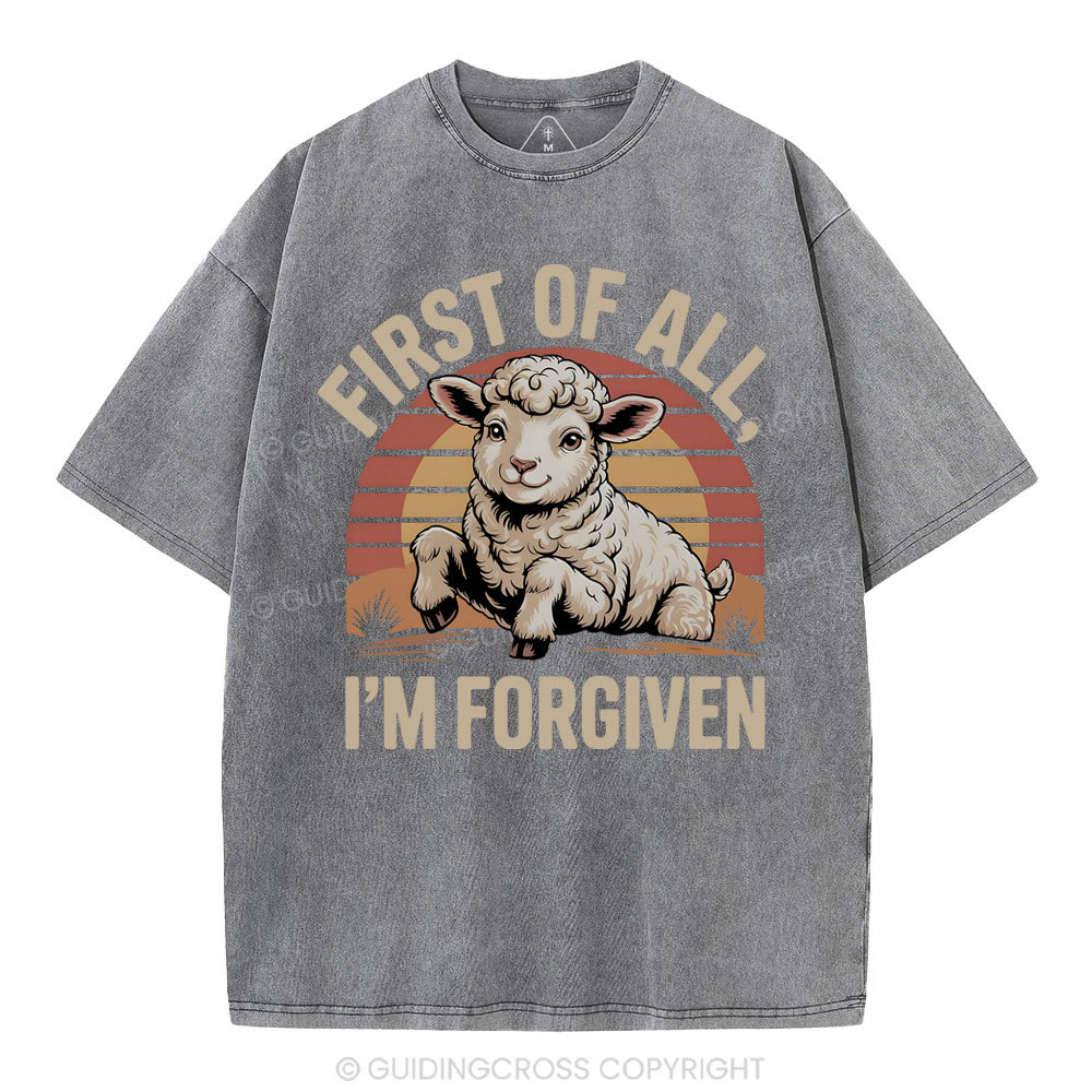 First Of All I'm Forgiven Christian Washed T-Shirt