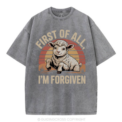 First Of All I'm Forgiven Christian Washed T-Shirt
