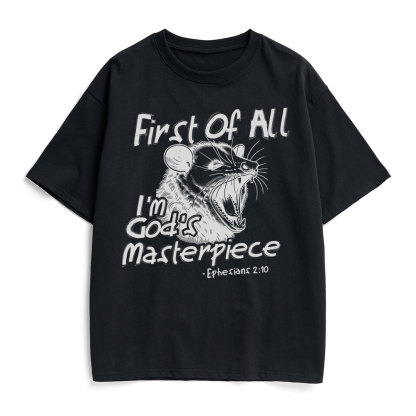 First Of All I'm God's Masterpiece Christian Heavy Cotton T-Shirt