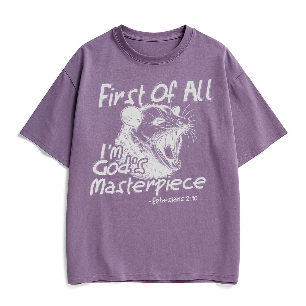 First Of All I'm God's Masterpiece Christian Heavy Cotton T-Shirt