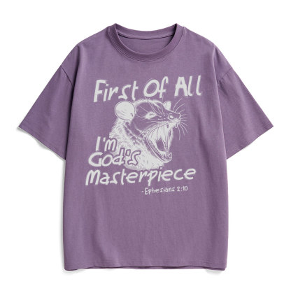 First Of All I'm God's Masterpiece Christian Heavy Cotton T-Shirt