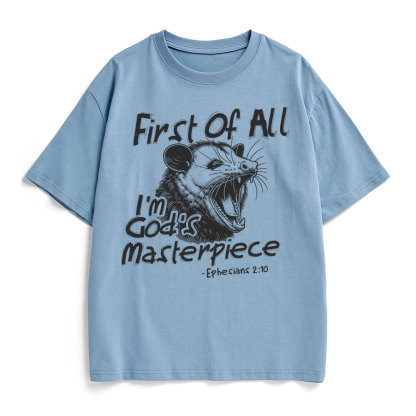 First Of All I'm God's Masterpiece Christian Heavy Cotton T-Shirt