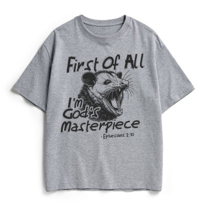 First Of All I'm God's Masterpiece Christian Heavy Cotton T-Shirt