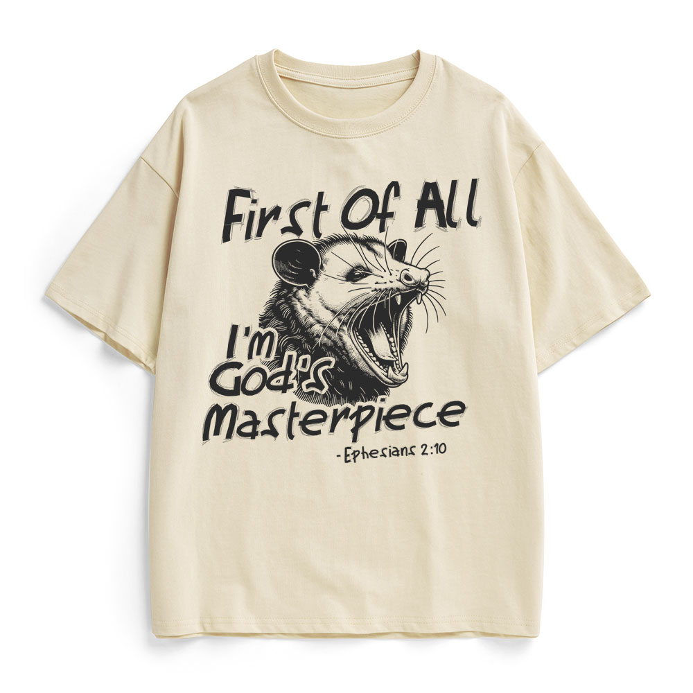 First Of All I'm God's Masterpiece Christian Heavy Cotton T-Shirt