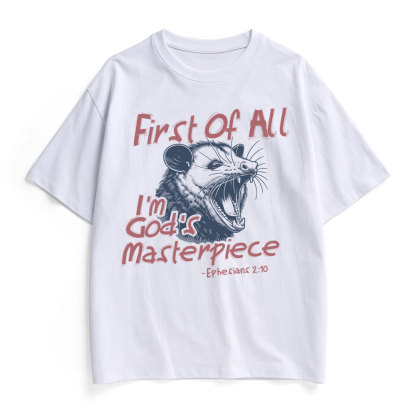 First Of All I'm God's Masterpiece Christian Heavy Cotton T-Shirt
