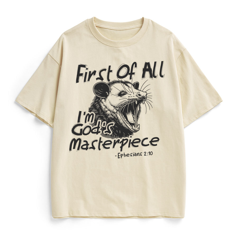 First Of All I'm God's Masterpiece Christian Heavy Cotton T-Shirt