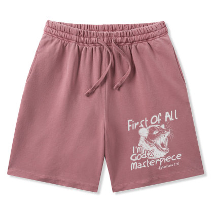 First Of All I'm God's Masterpiece Christian Washed Shorts