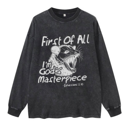 First Of All I'm God's Masterpiece Washed Long Sleeve T-Shirt
