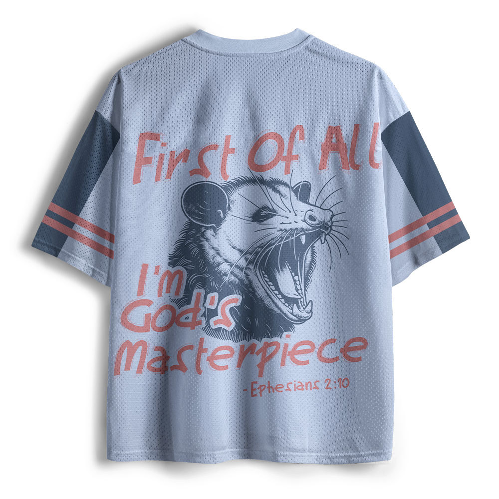 First Of All I'm God's Materpieces Christian Mesh Jersey