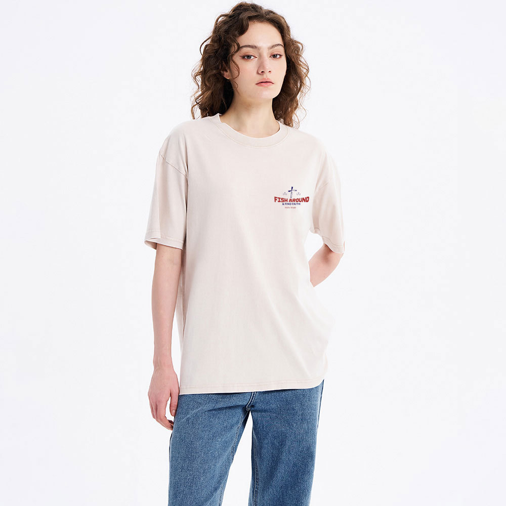 Fish Around And Find Faith Christian Washed T-Shirt