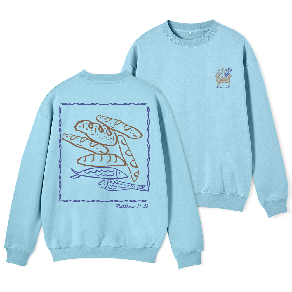 Fish & Loaves Christian Fleece Sweatshirt Sale - GuidingCross