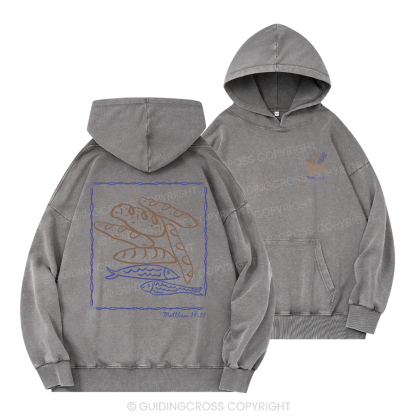 Fish & Loaves Christian Washed Hoodie