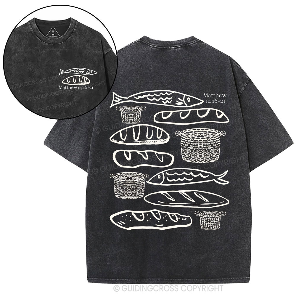 Fish & Loaves  Christian Washed T-Shirt