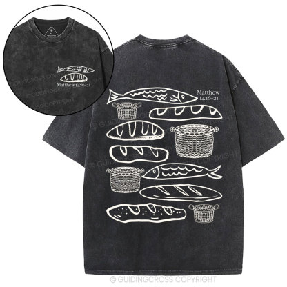 Fish & Loaves  Christian Washed T-Shirt