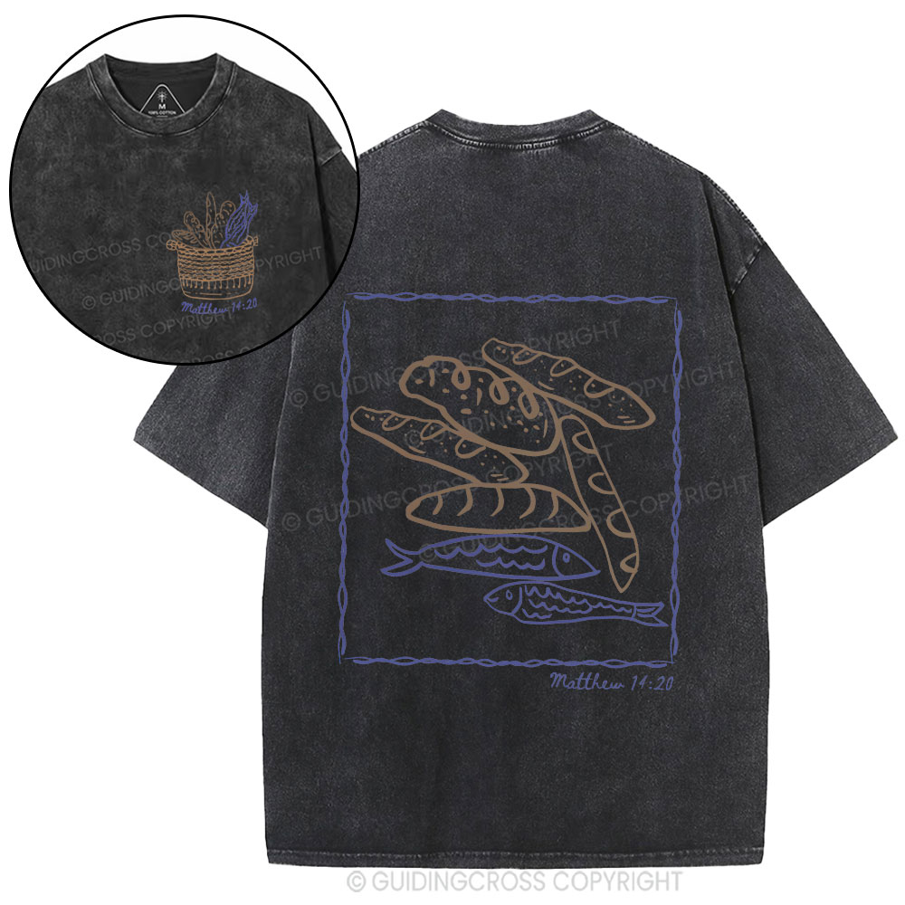 Fish & Loaves Christian Washed T-Shirt