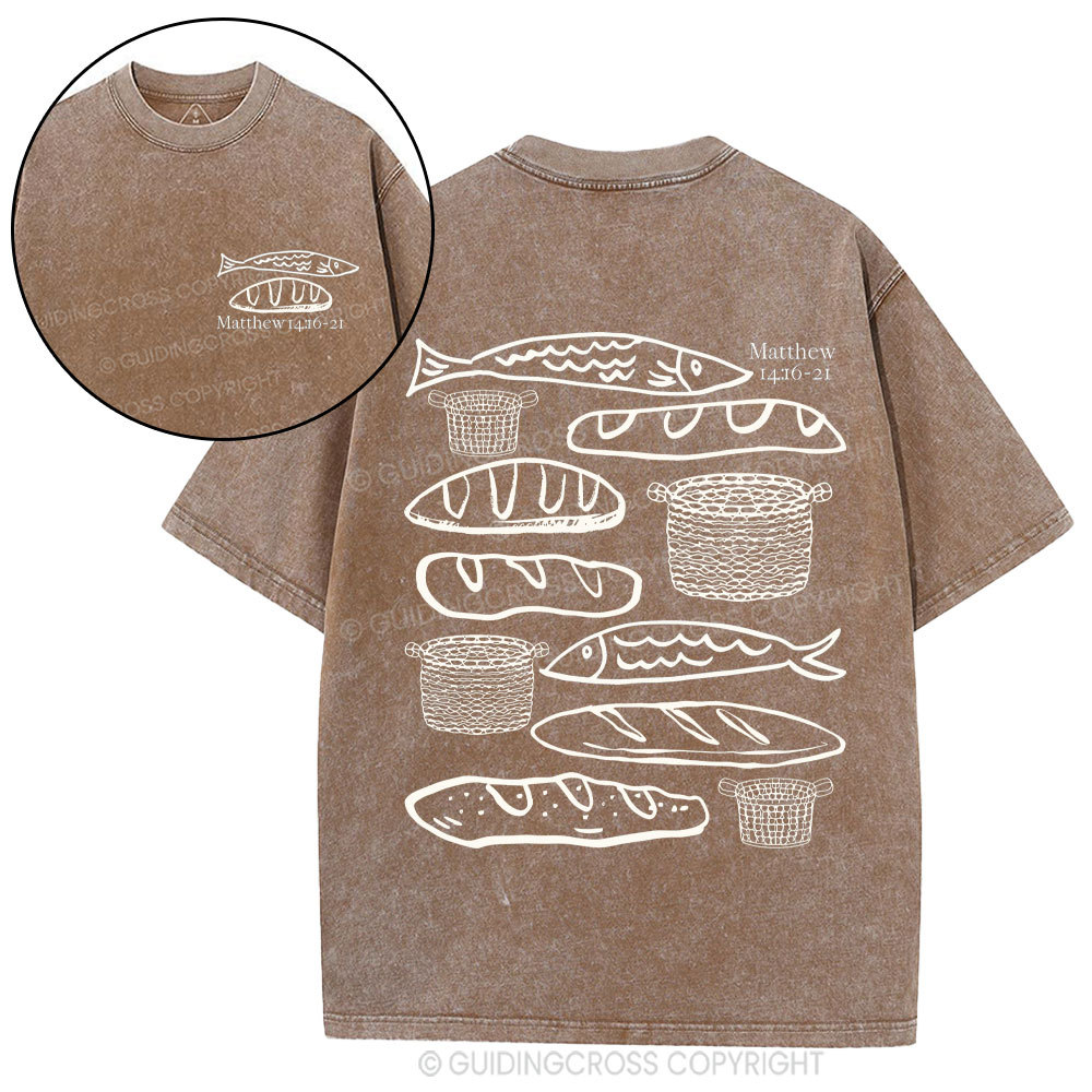 Fish & Loaves  Christian Washed T-Shirt