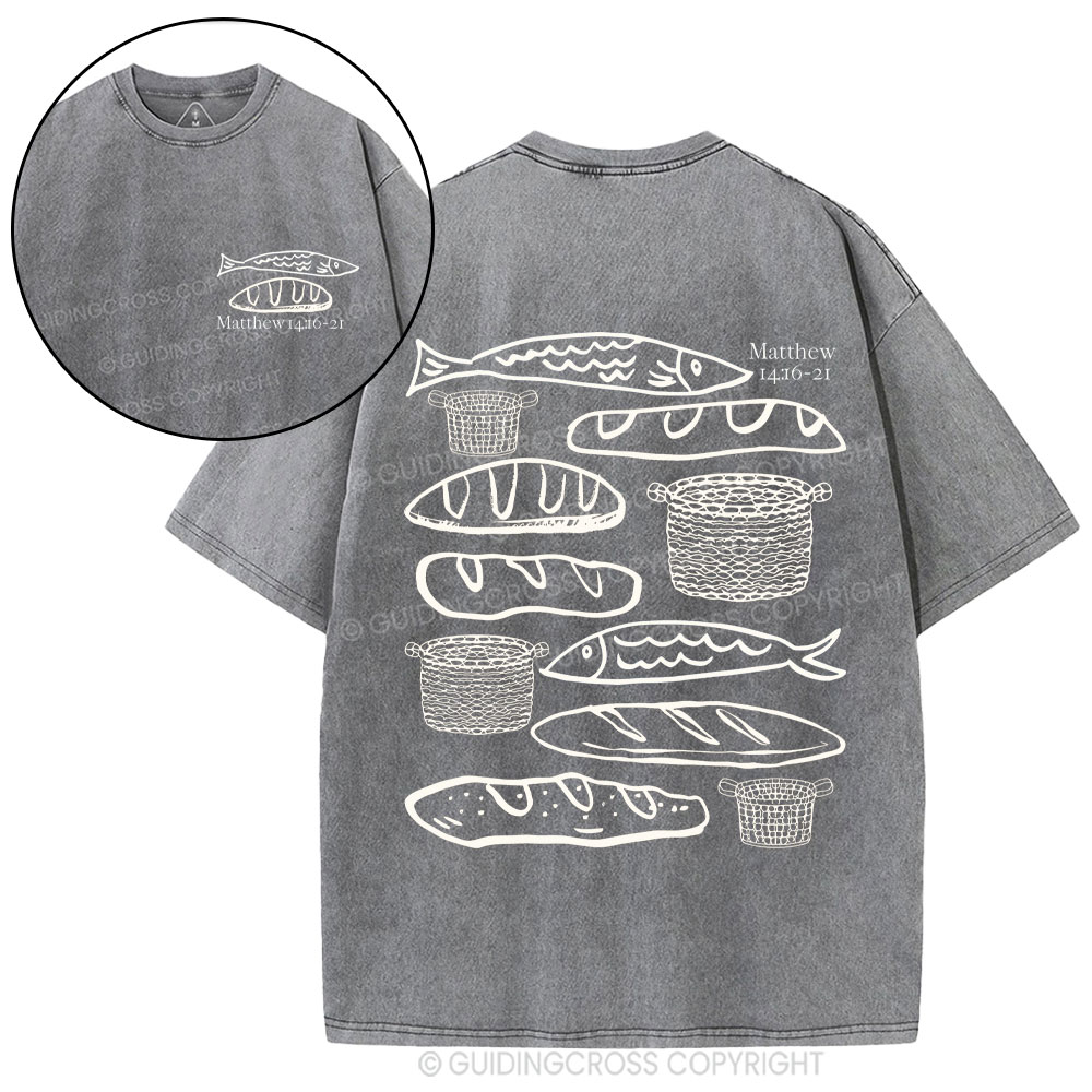 Fish & Loaves  Christian Washed T-Shirt