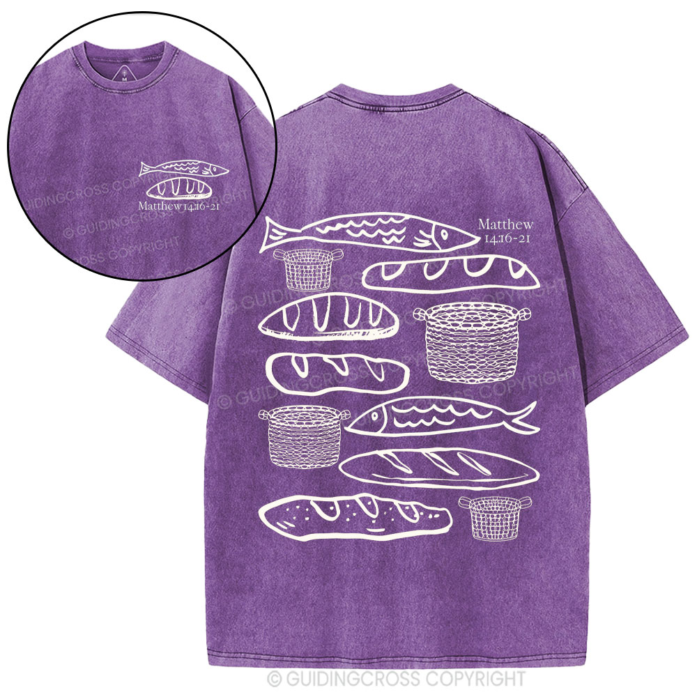 Fish & Loaves  Christian Washed T-Shirt