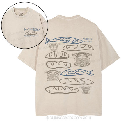 Fish & Loaves  Christian Washed T-Shirt