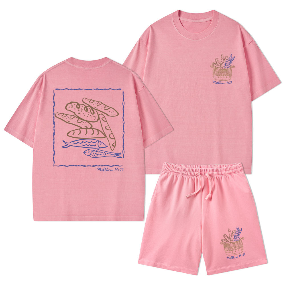 Fish & Loaves Christian Washed T-Shirt & Shorts