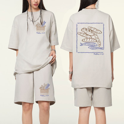 Fish & Loaves Christian Washed T-Shirt & Shorts