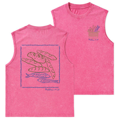 Fish & Loaves Christian Washed Tank Top