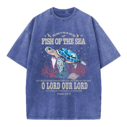 Fish Of The Sea Christian Washed T-Shirt
