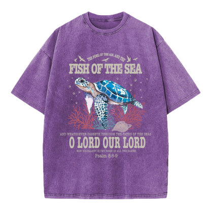 Fish Of The Sea Christian Washed T-Shirt