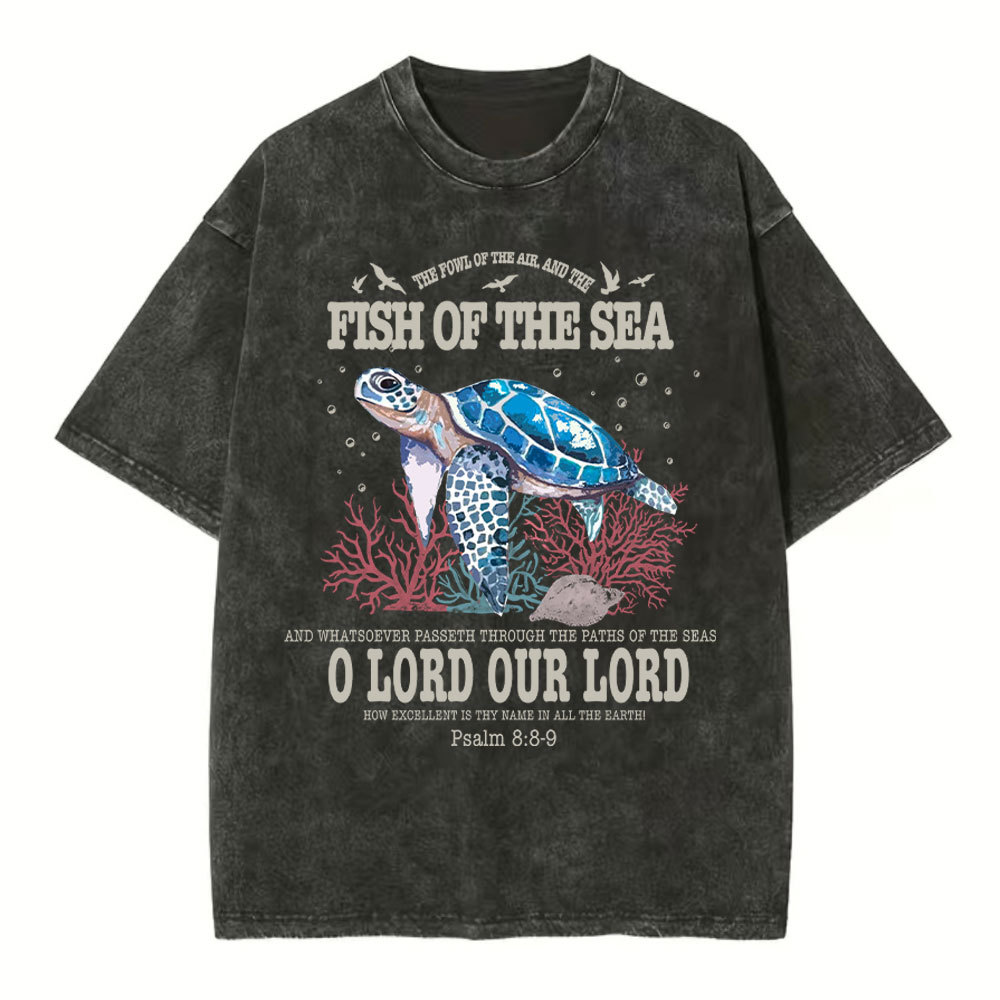 Fish Of The Sea Christian Washed T-Shirt