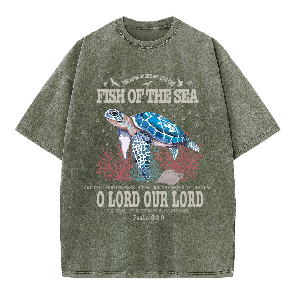 Fish Of The Sea Christian Washed T-Shirt