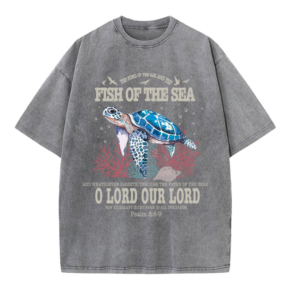 Fish Of The Sea Christian Washed T-Shirt