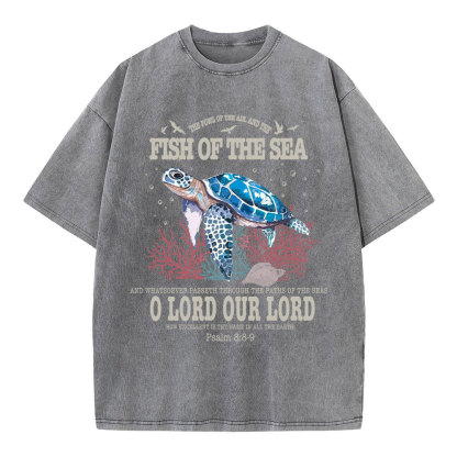 Fish Of The Sea Christian Washed T-Shirt