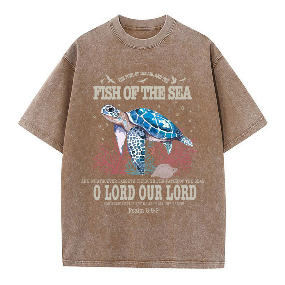 Fish Of The Sea Christian Washed T-Shirt