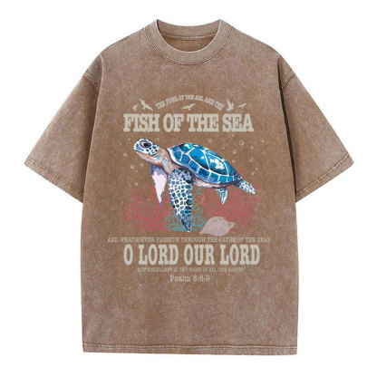 Fish Of The Sea Christian Washed T-Shirt
