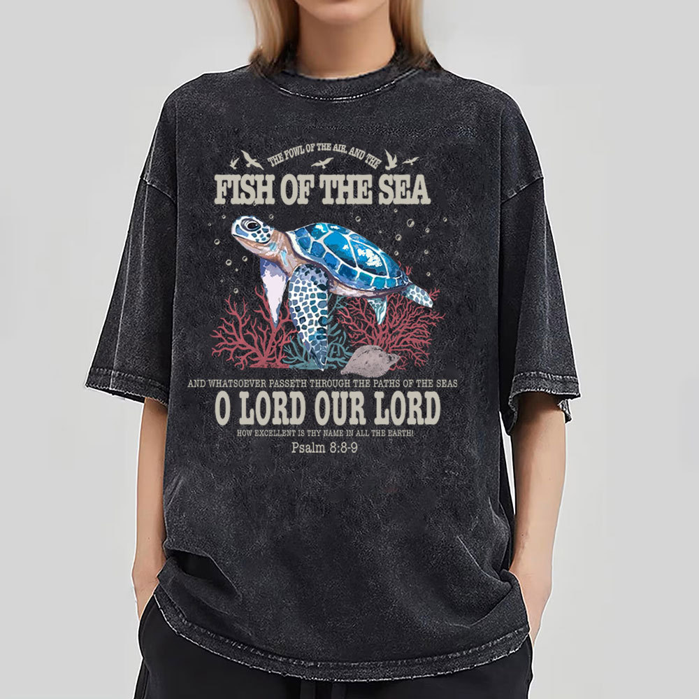 Fish Of The Sea Christian Washed T-Shirt