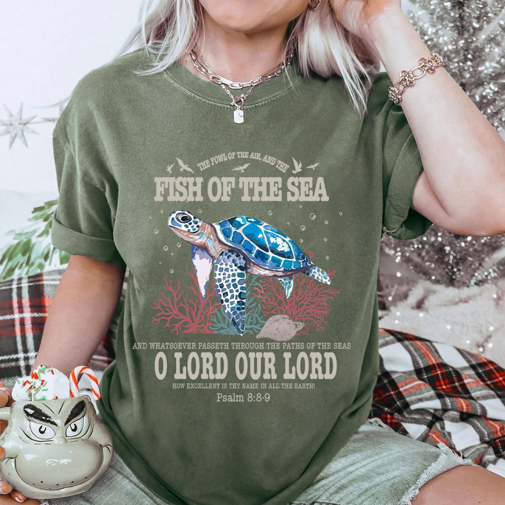 Fish Of The Sea Christian Washed T-Shirt