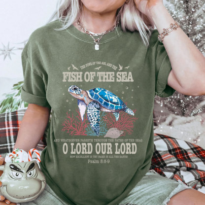 Fish Of The Sea Christian Washed T-Shirt