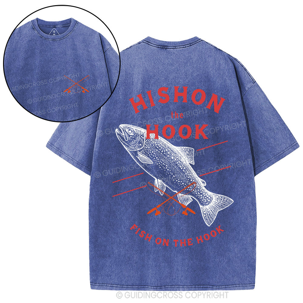 Fish On The Hook Christian Washed T-Shirt