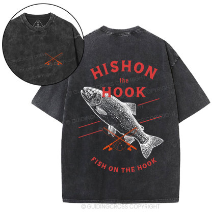 Fish On The Hook Christian Washed T-Shirt