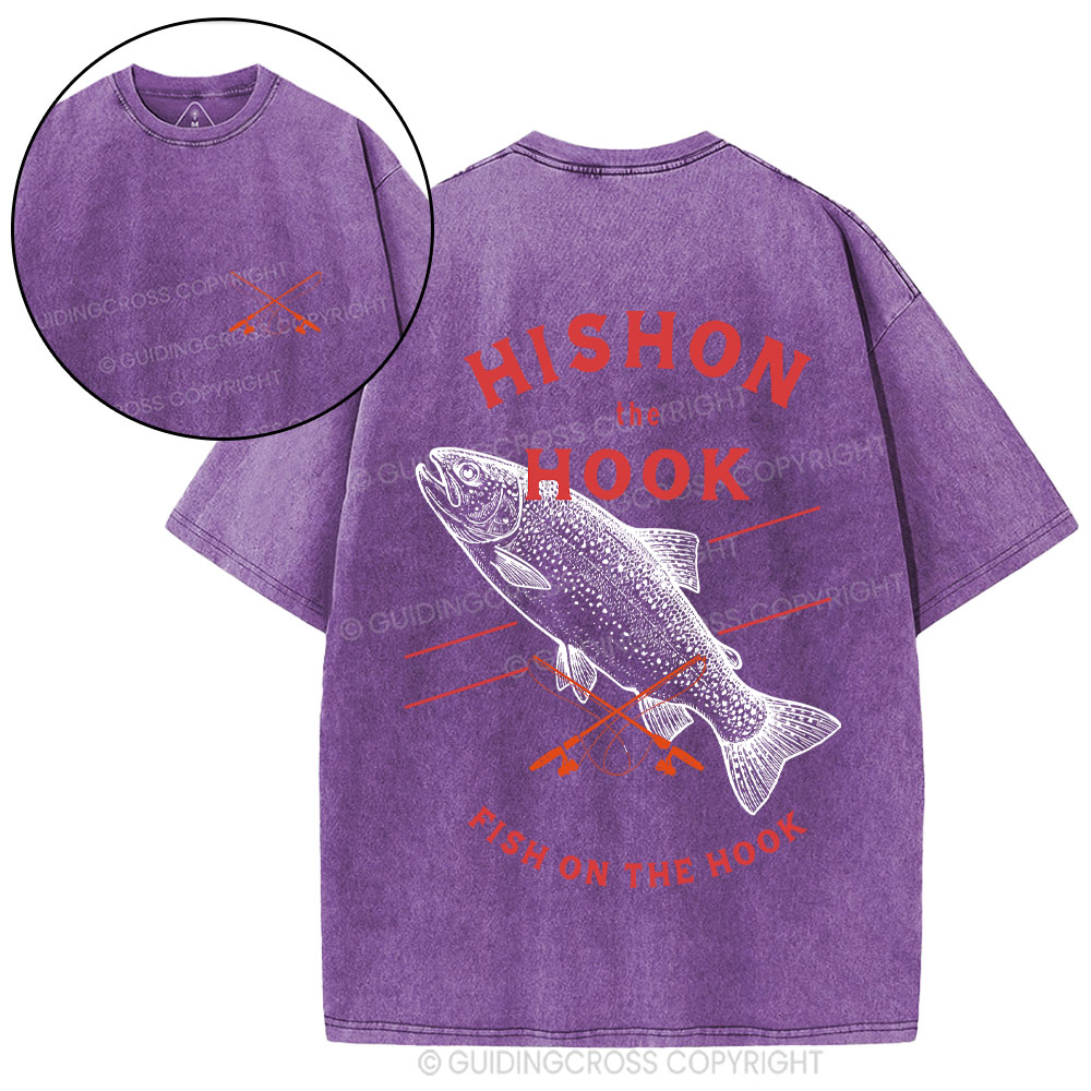 Fish On The Hook Christian Washed T-Shirt