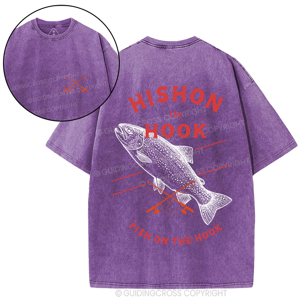 Fish On The Hook Christian Washed T-Shirt
