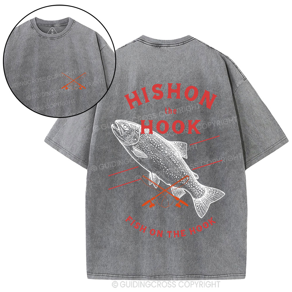 Fish On The Hook Christian Washed T-Shirt